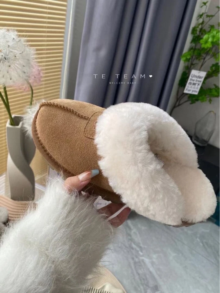 Zapatos para mujer UGG COQUETTE piel de oveja zapatillas deslizables 5125 CASTAÑO estilo clásico Foto 3 de 4