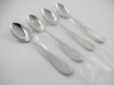Yamazaki PLATINUM WAVE 4 Teaspoons China Satin Handle 18/10 Stainless Steel