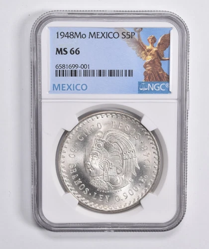 Photo of a 1948 Mexico 5 Pesos Silver from an eBay listing that sold on Jul 20, 2026
