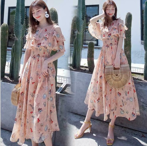 Women's New Summer Floral Chiffon Long 