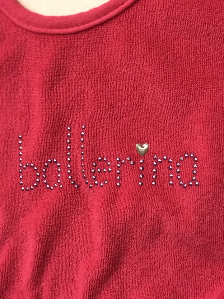 NOVO Babador de Bebê BALLERINA Design de Cabeça de Unha Rosa Strass Dança Balé Presente para Bebê - Imagem 2 de 4