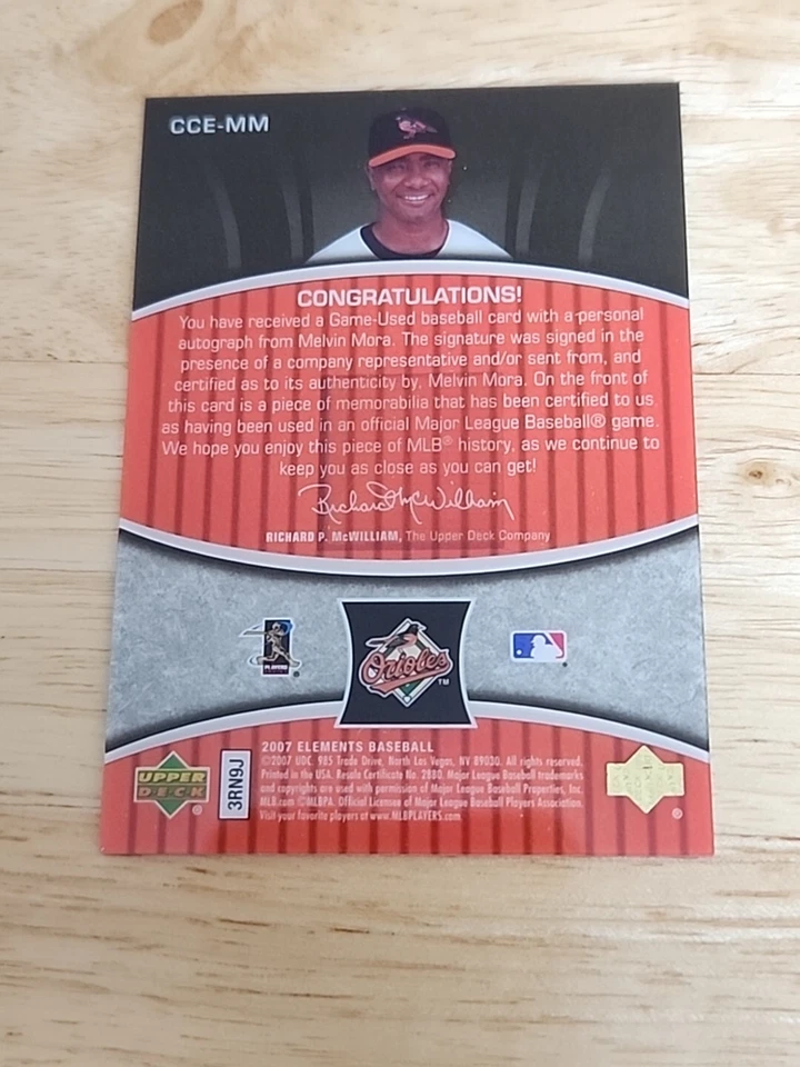 2007 Upper Deck Elements ClearCut Gold /99 Melvin Mora #CCE-MM Autograph Relic $ - Image 2 of 2