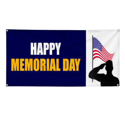 Vinyl Banner Multiple Sizes Happy Memorial Day Holidays and Occasions Outdoor