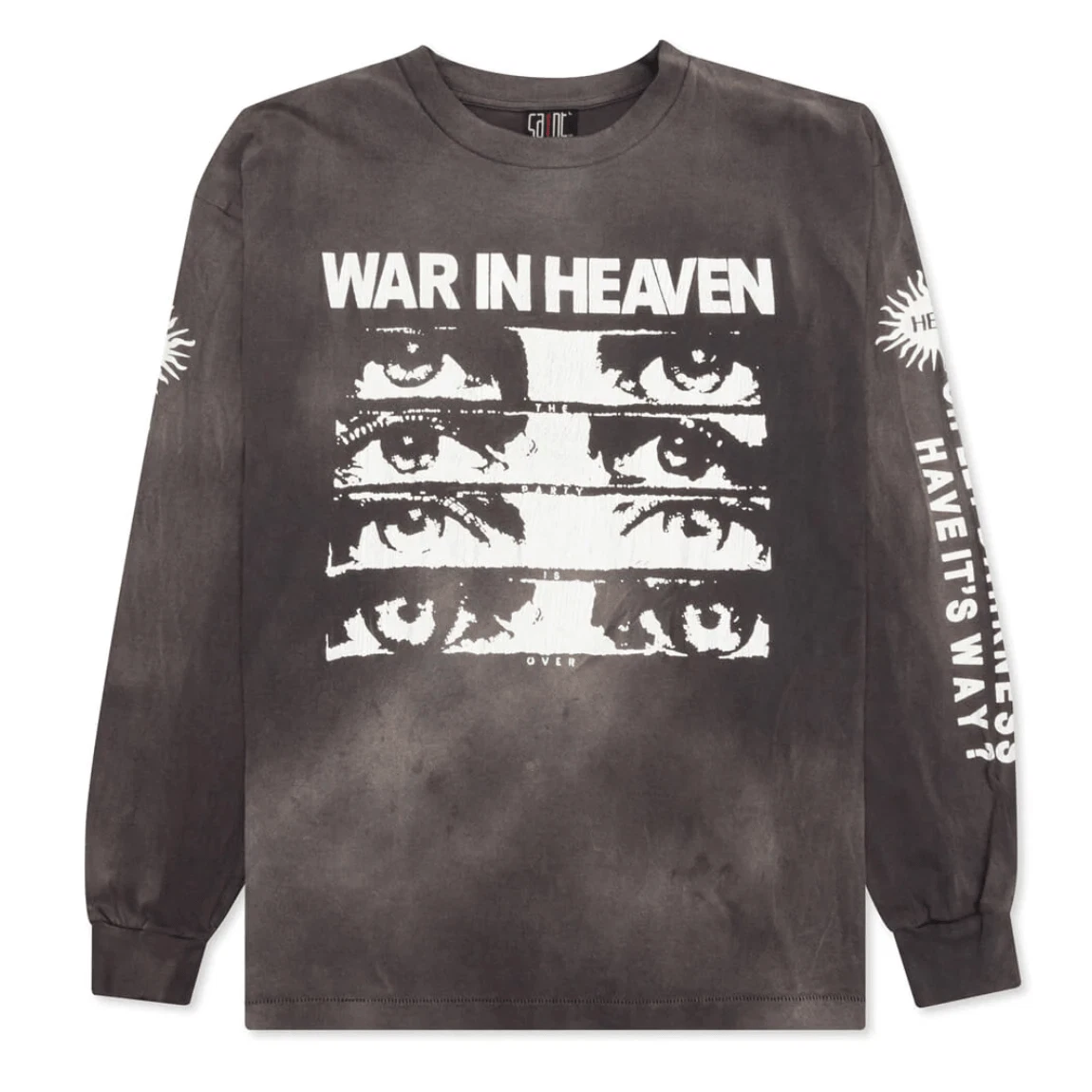 Saint Michael Eyes War in Heaven Long Sleeve Tee Shirt Black