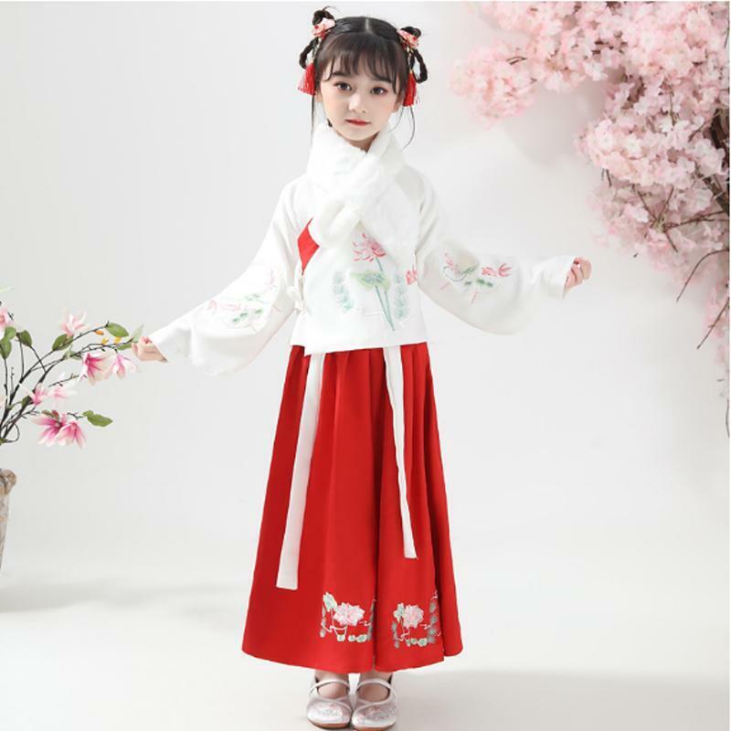 Chinese Ancient Child Hanfu Girl Acting Clothes Princess Cosplay Skirt ...