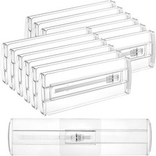 12 Pack Drawer Dividers for Clothes, Adjustable 4" High Expandable from 10.6"-17