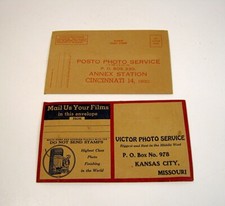 Vintage Film Processing Envelopes  Victor Photo Service  Posto Photo Service
