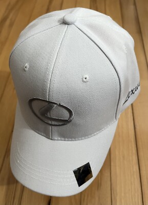 Auto-Car Lexus Symbol White Baseball Cap.  ***A cost-effective hat & gift!