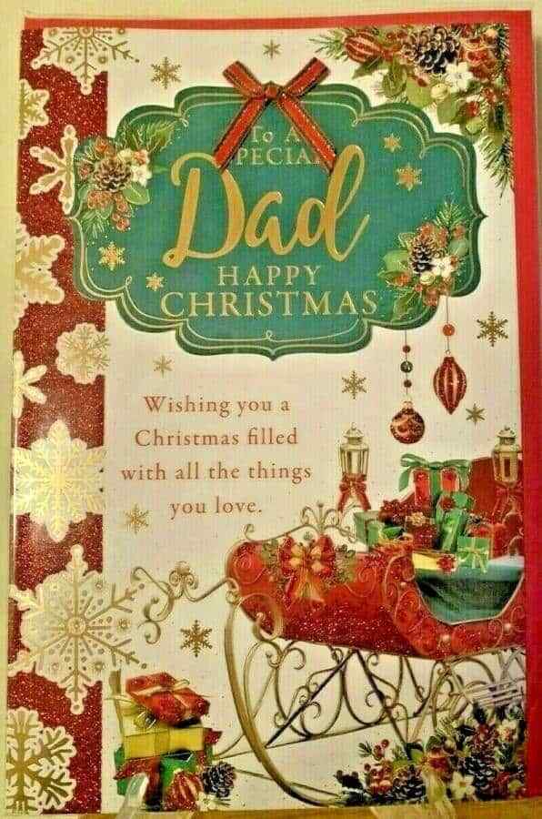 Christmas Card To A Special Dad Male - Foil Finish