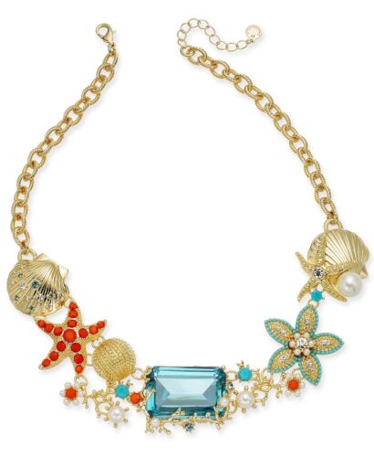 NWT New Charter Club Crystal & Imitation Pearl Starfish Ocean Beach SEA Necklace