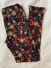 LuLaRoe Leggings OS Multicolor Pinwheel Floral Abstract Medallions