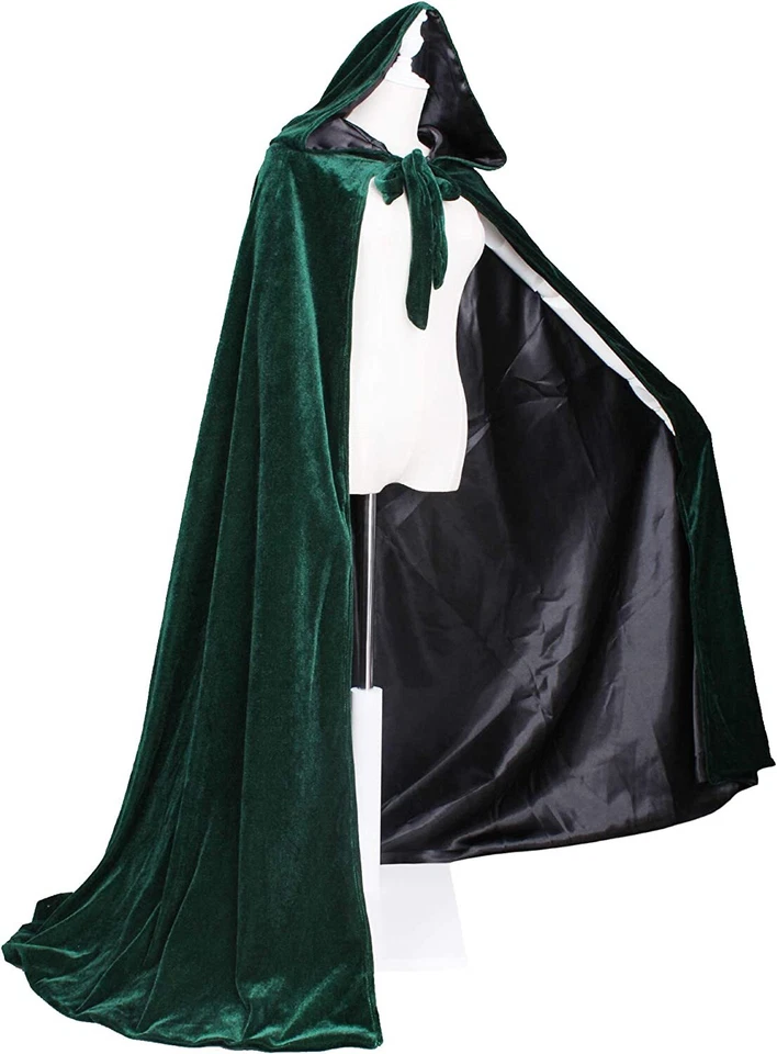 LuckyMjmy Velvet Renaissance Medieval Cloak Cape Lined with Satin - Image 2 of 4