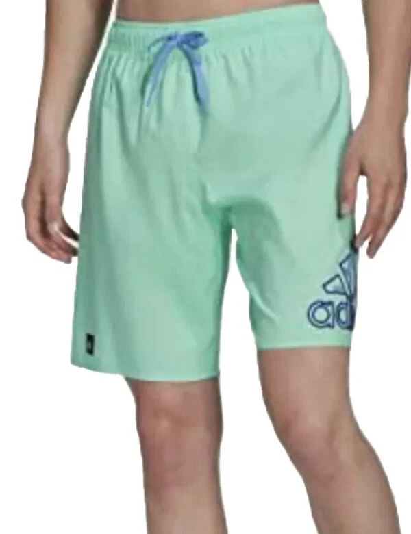 Adidas Swim Trunks Mens X-Large Floral Logo 9" Inseam Lined Pulse Mint New