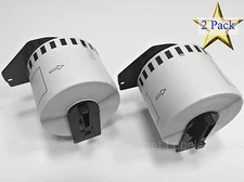 2 Rolls Labels123 Brand-Fits BROTHER DK 2205 Continuous Feed Labels+1 Free Frame