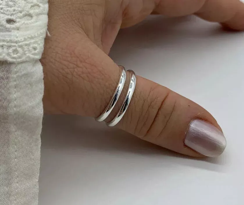 Thin sterling 2024 silver rings