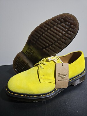 Dr. Martens 1461 Made In England Buck Suede Oxford Shoes Yellow UK