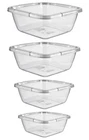 Clear Plastic Basin Square Bread Dough Mixing Washing Up Sink Bowl Tub (4 Sizes)