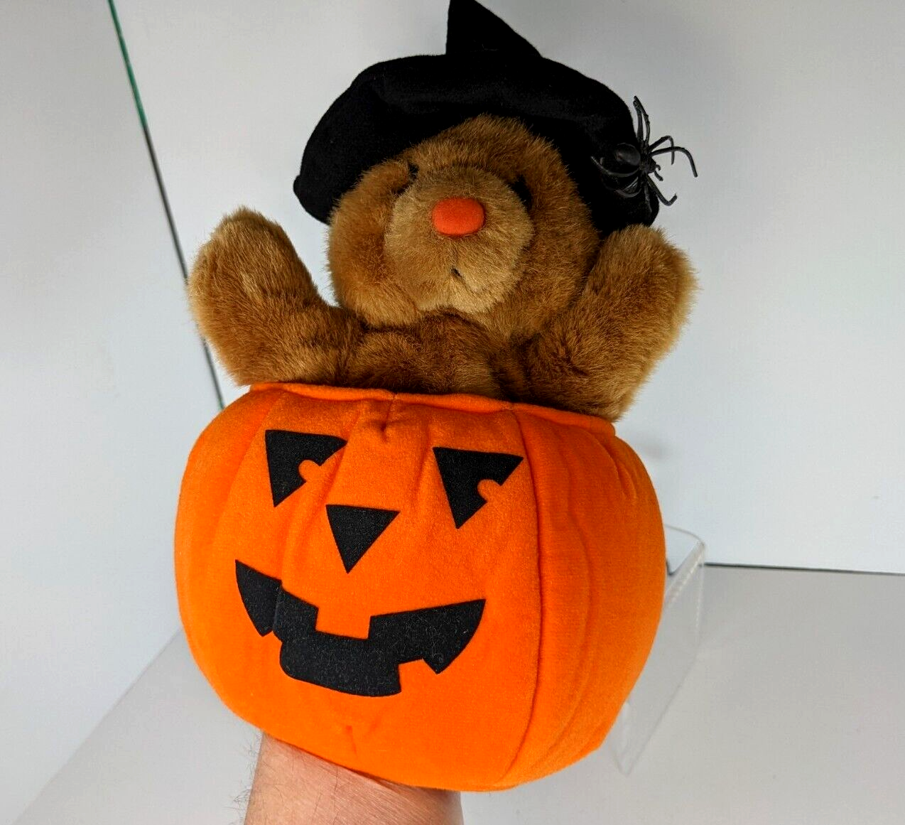 Pumpkin Witch Bear Pop Up Hand Puppet - 1995 Plush Creations - 90s