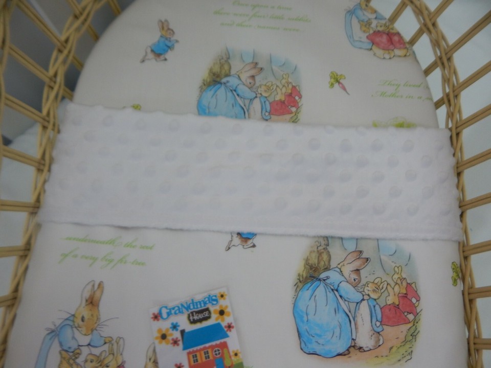 Peter Rabbit Bassinet Fitted Sheet and Matching Blanket 90cm x 70cm ...