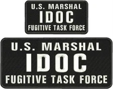 U S M I D O C F T F EMB PATCH 4.75X11 AND 3X6 VELCR@ On Back White On Black