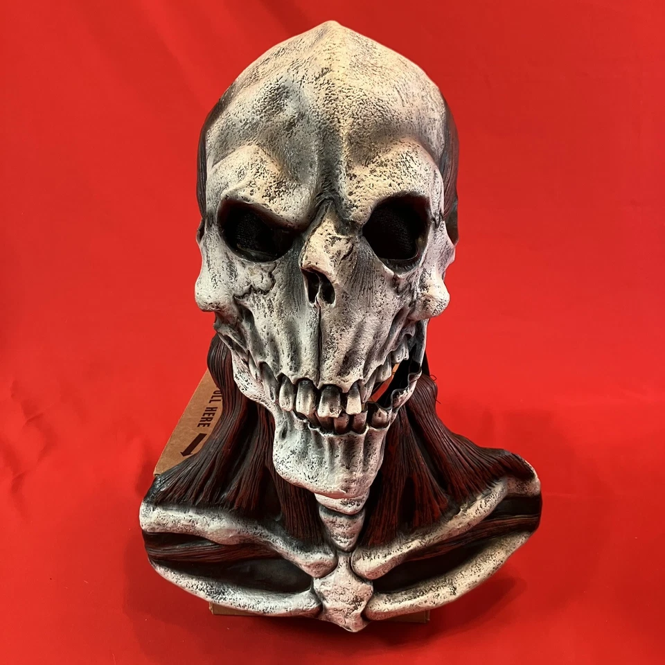 Cryptic Cadavers Skull Mask with Skeleton Chest Piece / PVC Vinyl Adult Costume - Image 3 of 4