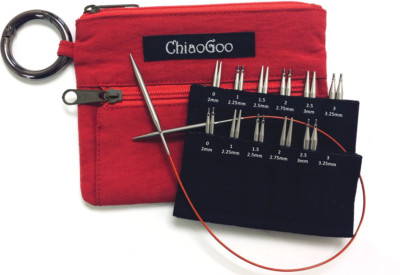 ChiaoGoo Twist Red Shorties Set 2'' (5 cm) and 3'' (8 cm) Tips US 0 to 3
