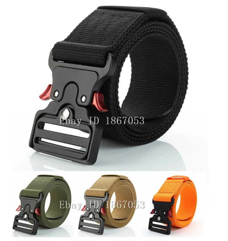 Tactical Belt Military Hiking Rigger Nylon Web Work Belt Quick Release  Buckle