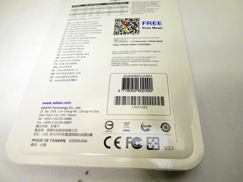 ADATA Micro 8GB SDHC Card with SD adapter AUSDH8GCL4-RA1 memory card camera Sony - Image 4 of 4