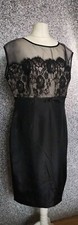16, Teatro Black Lace Sheer Sleeveless, Knee Length Dress, Cocktail / Party