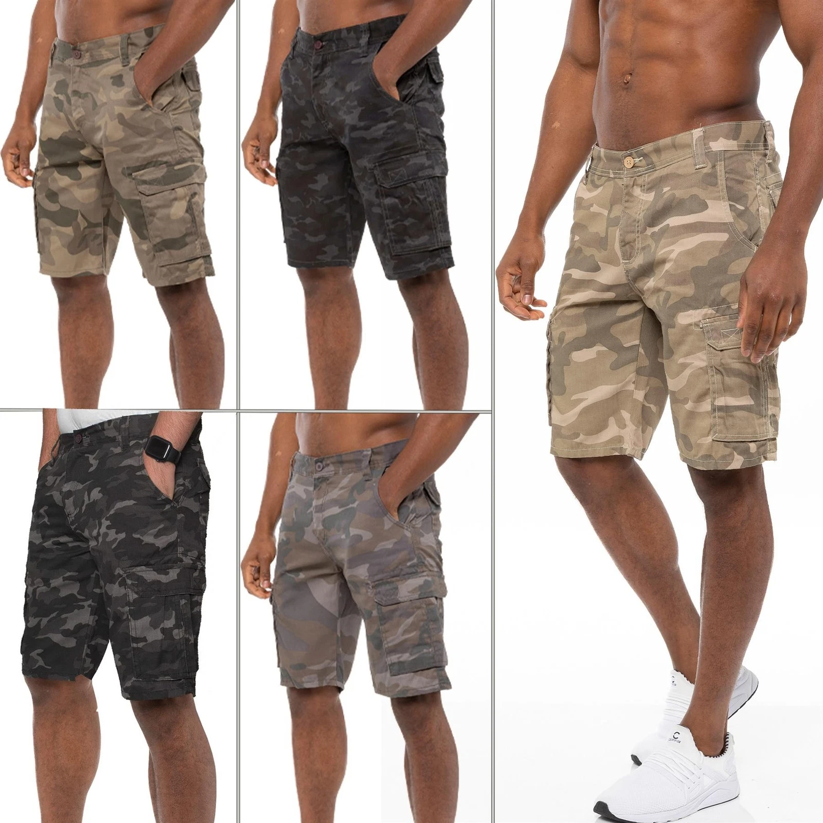 Kruze Cargo Shorts Mens Combat Half Pants Summer Casual Cotton Work Short
Opens in a new window or t
