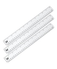 3 Pack 12 Inch Clear Plastic Rulers Easy Read School Office Measuring Set Office