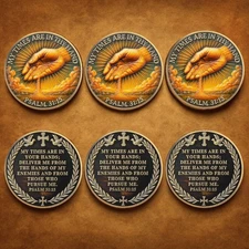 6XMy Times Are In Thy Hand Christian Coin Psalm 31:15 Religious Faith Token Gift