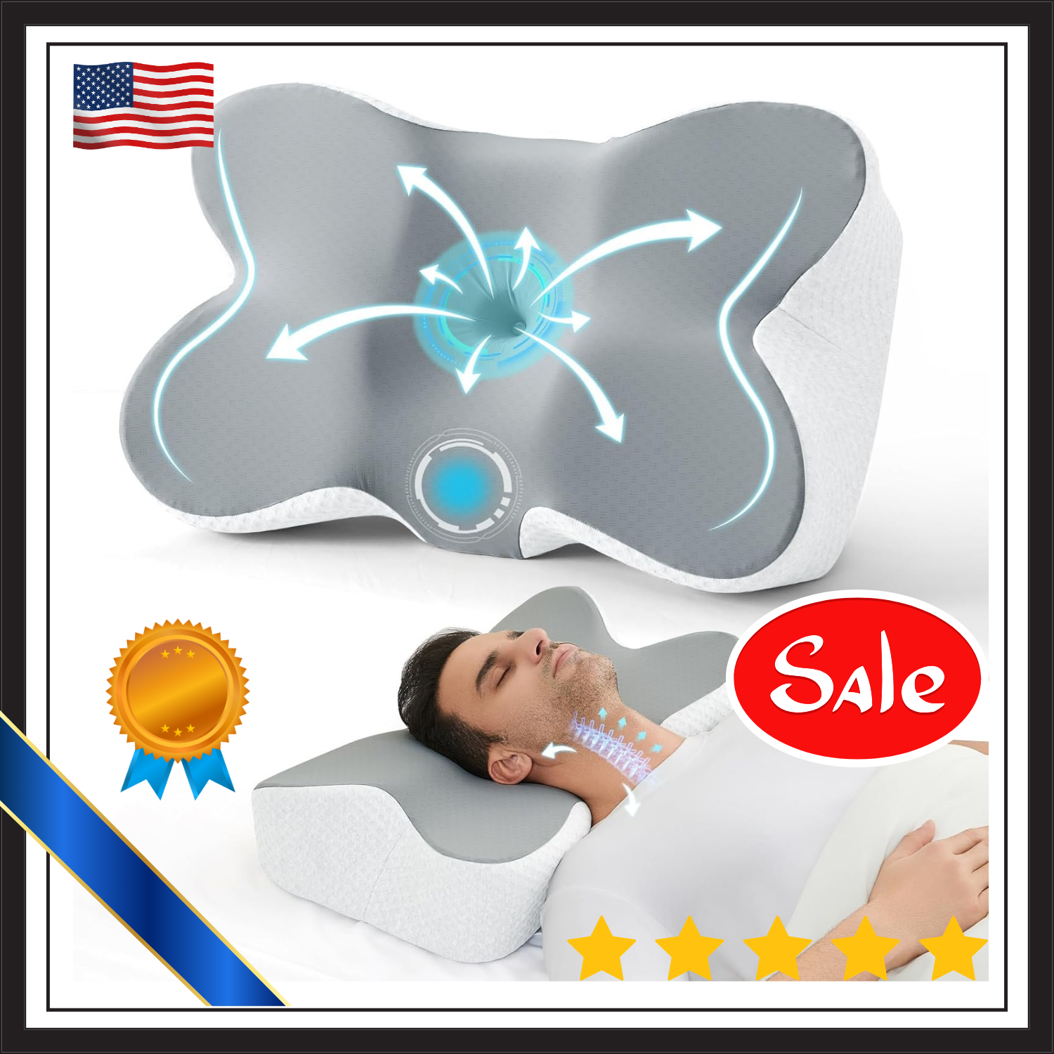 Cervical Pillow for Neck Pain Relief, Cooling Neck Pillow Side Sleeper Pillow...