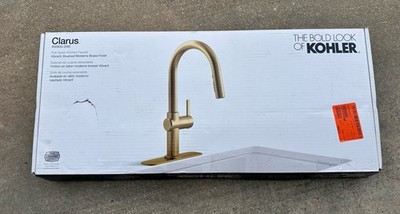 NEW Kohler Clarus Pull-Down Kitchen Faucet Single Handle Brushed Moderne Brass