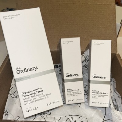 The Ordinary bundle  Glycolic Acid toner, caffeine solution, alpha arbutin