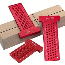 NEW 1PC Aluminum Woodworking Scribe Ruler Featuring  T Square Hole Layout
