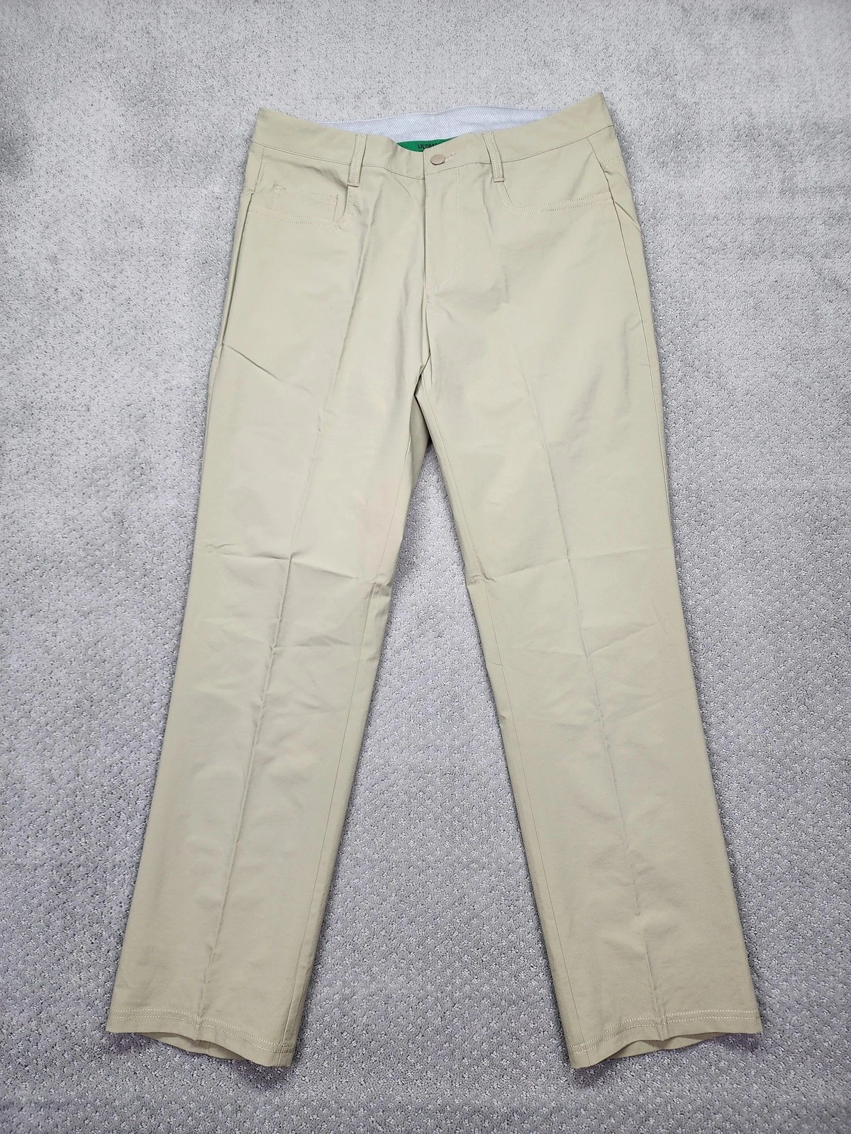 Adidas Ultimate365+ Pants Mens 32x32 Beige Khaki Golf 5-Pocket Stretch KB5708