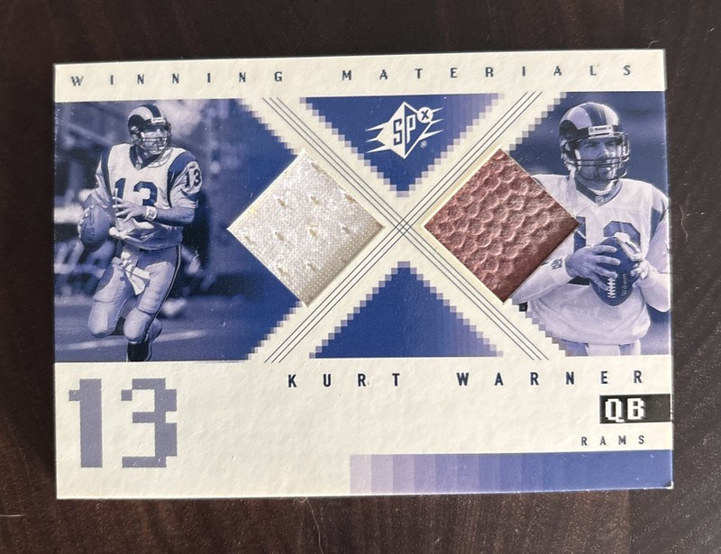 🔥🏈2000 SPX Winning Materials Kurt Warner GAME USED Jersey & Football 🏈🔥
