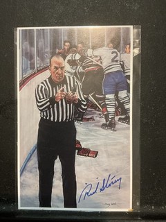 RED STORY SIGNED LEGENDS OF HOCKEY HALL OF FAME POSTCARD HHOF