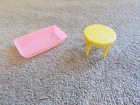 VTG DOLLHOUSE FURNITURE TABLE TUB MARX-HONG KONNG PLASTIC