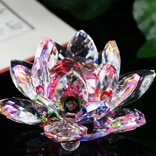 Feng Shui Quarz Kristall Lotus Blume Handwerk Glas Briefbeschwerer Ornamente - Bild 22 von 29