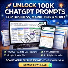 100,000+ ChatGPT Prompts PLR | AI Prompts for Business, Marketing