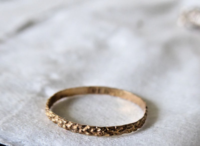 Tiny Baby Ring 10K Gold Vintage Perfect Pattern for Boy or Girl Smaler than sz 1