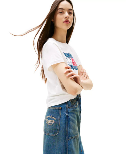 Tommy Jeans Spódnica damska Rozmiar 27 Claire Bawełna Przód-Rozcięty Denim - Zdjęcie 3 z 6