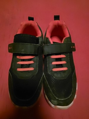 Sketchers Sehr Leicht Mädchen Gr 34 Rosa Schwarz Klettverschluss