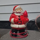 Vintage Royal 7 1/2"Hard Plastic Mold Light Up Santa Claus 1950's Christmas