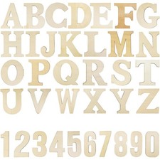 72 Pieces Large Wood Alphabet Letters 4 inch Unfinished 4 inch, primary color