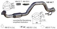 Ernst Abgasrohr Vorne (140447) FüR VW Caddy III | Abgasanlagenrohr, Hosenrohr,