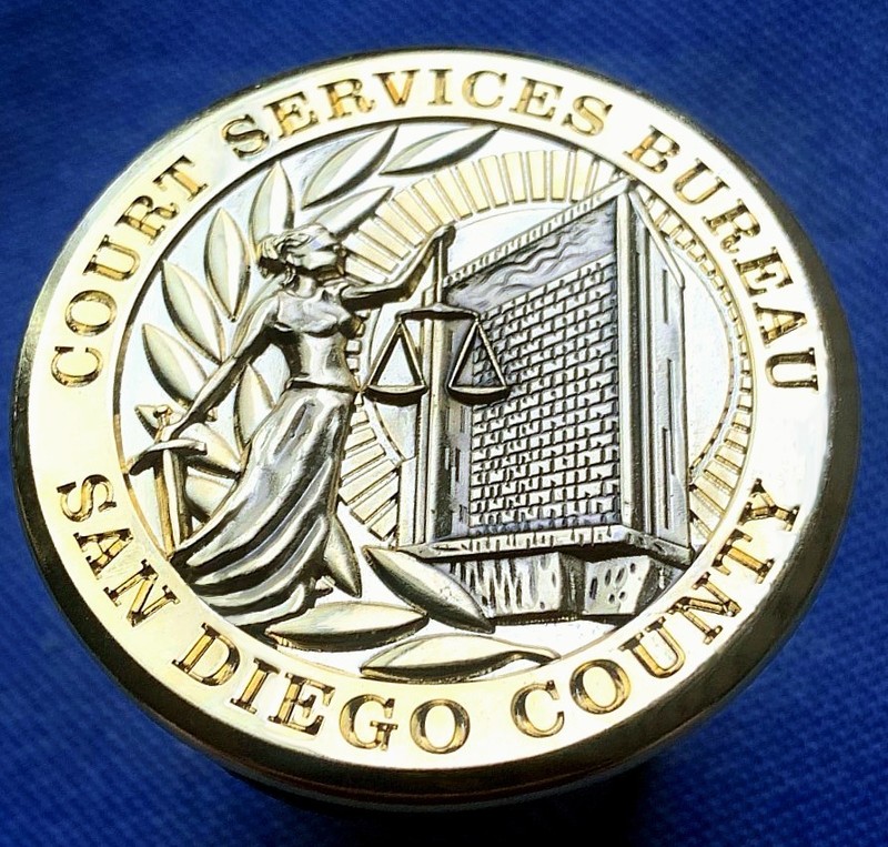 ✫ San Diego California Sheriff Court Service Bureau Challenge Coin ✫