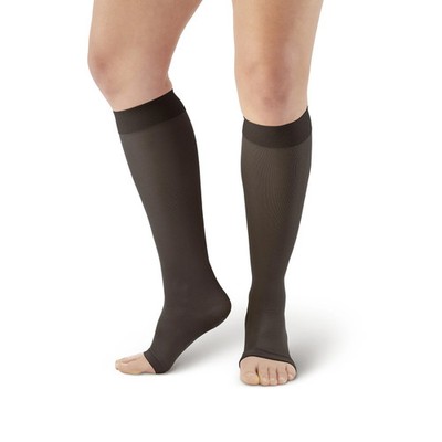Ames Walker 213 Microfiber Opaque Knee Highs Open Toe 20-30 mmHg